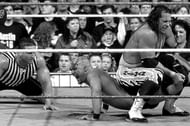 A bloodied Stone Cold Steve Austin refuses to tap out to Bret